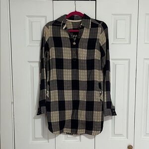 Trovata Navy & Cream Buffalo Check Mini Shirt Dress Dress